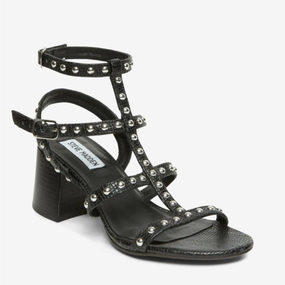 Steve Madden Studded Block Heels in Black Size 10
